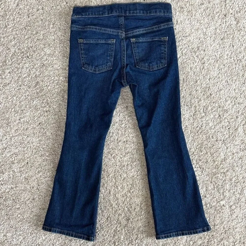 Old Navy Girls Small 6-7 Dark Wash Bootcut Jeans Built-In Tough Denim School EUC